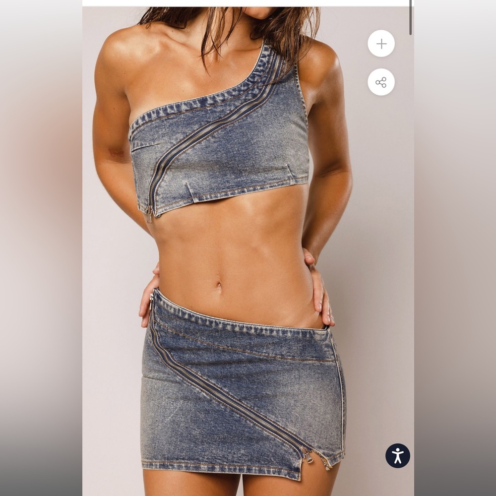 Revice denim zip set